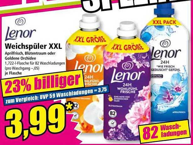 Lenor Weichspüler XXL - Aprikofrisch, Blütenraums oder Goldene Orchidee