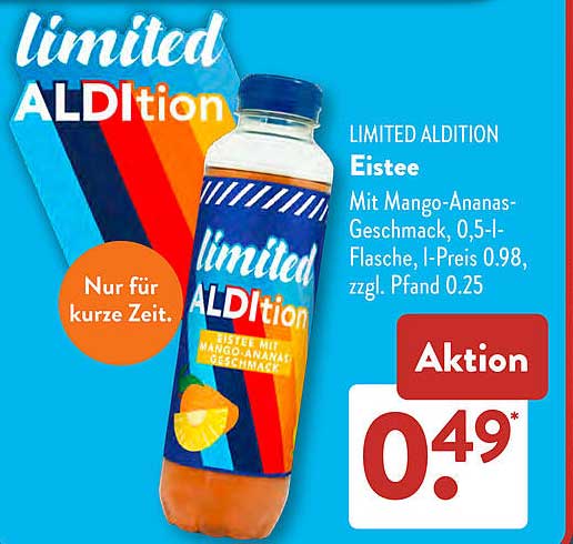 LIMITED ALDItion Eistee mit Mango-Ananas-Geschmack