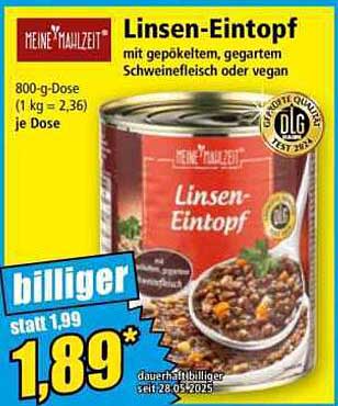Linsen-Eintopf mit gepökeltem, gegartem Schweinefleisch oder vegan