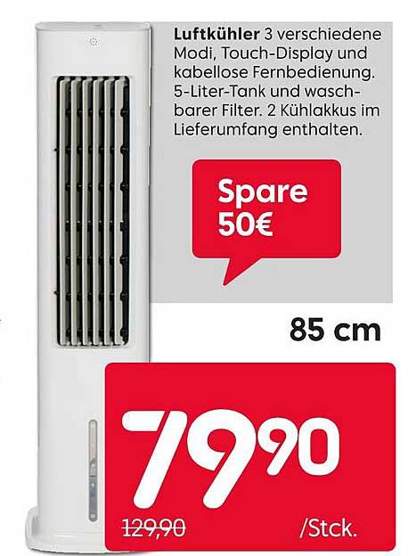 Luftkühler mit 3 verschiedenen Modi und Touch-Display