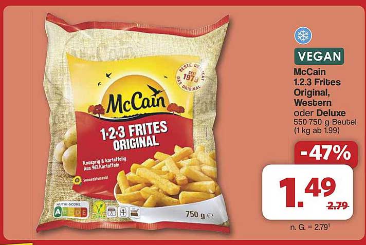 McCain 1-2-3 Frites Original 750 g