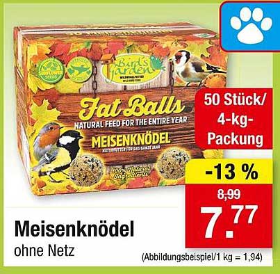 Meisenknödel ohne Netz - 50 Stück/4-kg-Packung