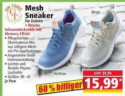 Mesh Sneaker für Damen - Weiche Schaumedksohle mit Memory Effekt