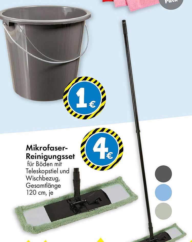 Mikrofaser-Reinigungsset für Böden mit Teleskopstiel