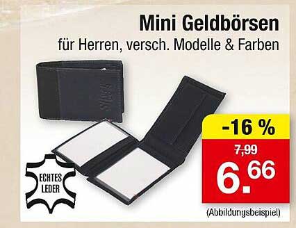 Mini Geldbörsen für Herren, verschieden Modelle & Farben