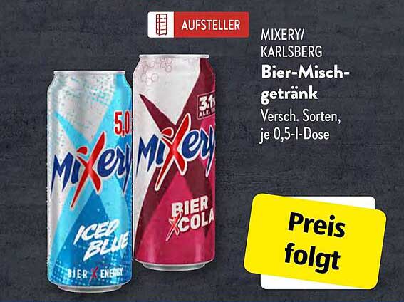 MIXERY/KARLSBERG Bier-Mischgetränk, Versch. Sorten, je 0,5-l-Dose