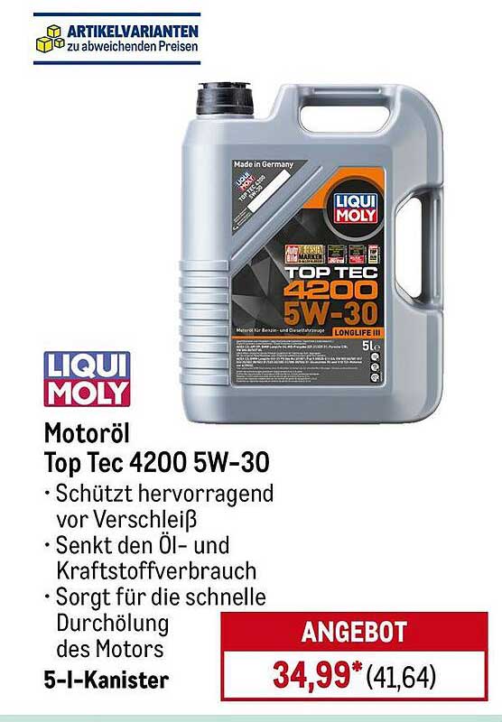 Motoröl Top Tec 4200 5W-30 - 5-l-Kanister