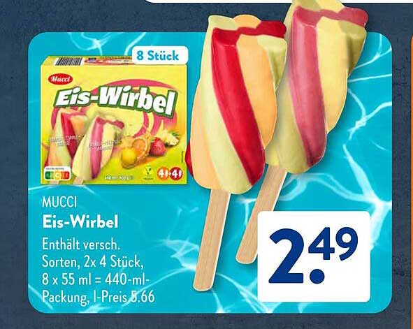Mucci Eis-Wirbel, 8 Stück, 440 ml