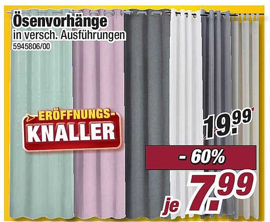 Ösenvorhänge in verschiedenen Ausführungen