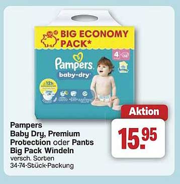 Pampers Baby Dry, Premium Protection oder Pants Big Pack Windeln, verschiedene Sorten