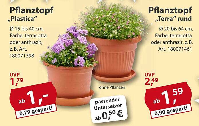 Pflanztopf 'Plastica' und 'Terra' rund