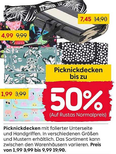 Picknickdecken bis zu 50% reduziert