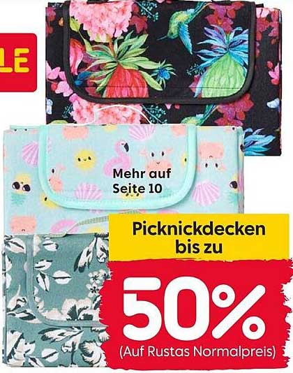 Picknickdecken bis zu 50% reduziert