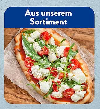 Pizzaboden mit frischen Zutaten aus unserem Sortiment