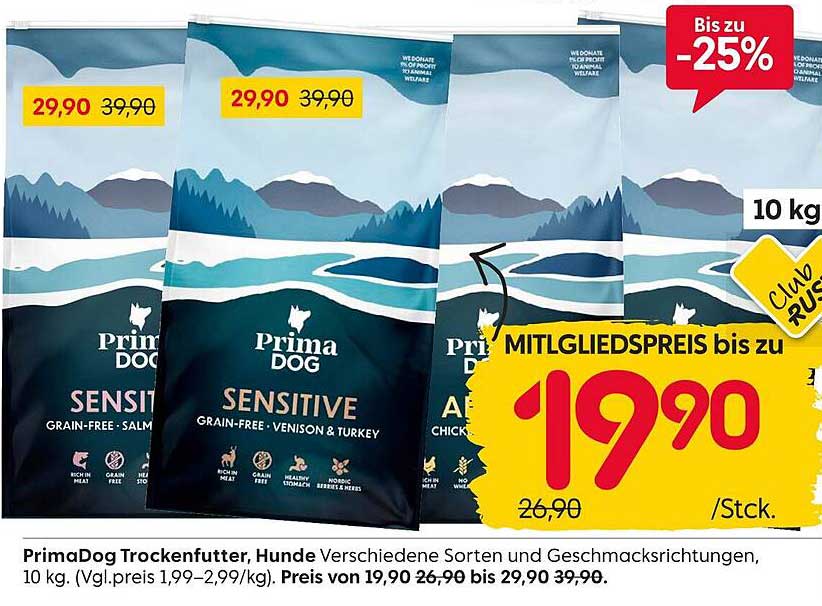 PrimaDog Trockenfutter für Hunde - Verschiedene Sorten, 10 kg