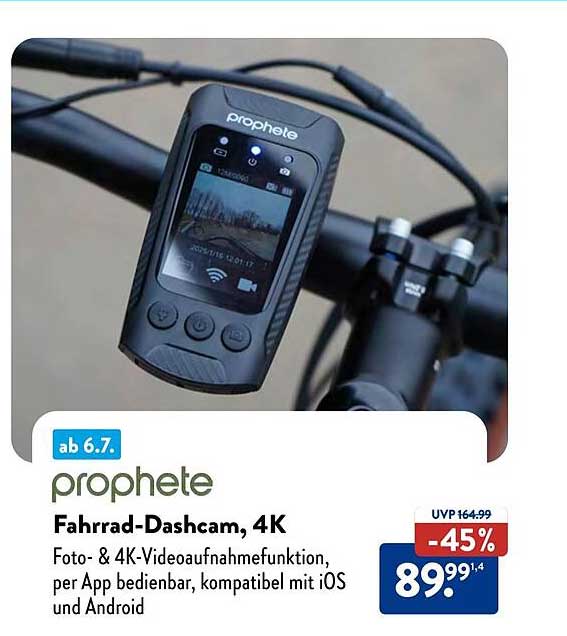 prophete Fahrrad-Dashcam, 4K