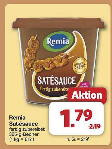 Remia Satésauce 325 g Becher - jetzt im Angebot!