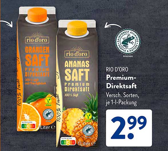 RIO D'ORO Premium-Direktsaft - Verschiedene Sorten, je 1-Liter-Packung