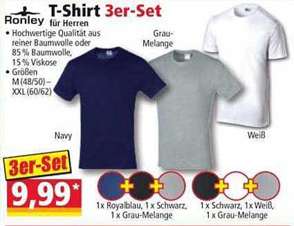 Ronley T-Shirt 3er-Set für Herren