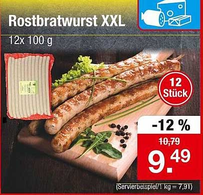 Rostbratwurst XXL 12x100 g