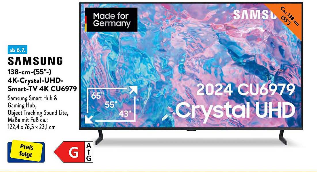 Samsung 138-cm (55") 4K-Crystal-UHD-Smart-TV 4K CU6979