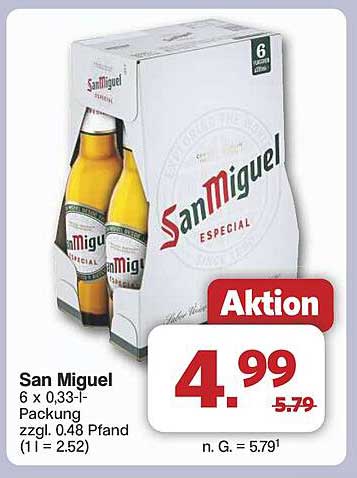 San Miguel 6 x 0,33-l-Packung