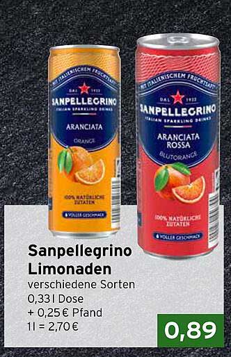 Sanpellegrino Limonaden verschiedene Sorten 0,33l Dose