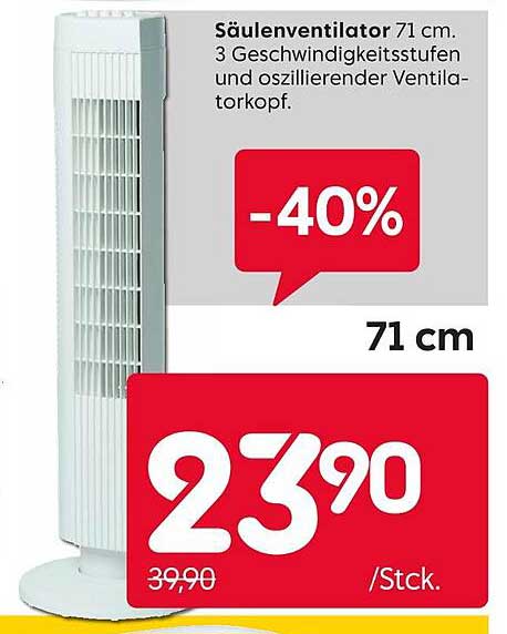 Säulenventilator 71 cm - 40% Rabatt