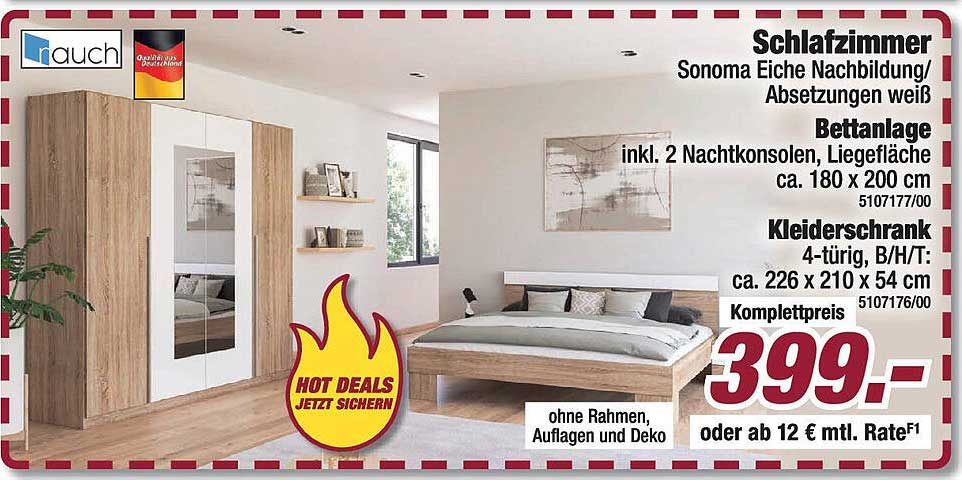 Schlafzimmer im modernen Design – Sonoma Eiche Nachbildung
