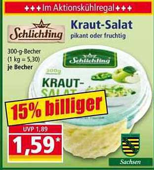 Schlichting Kraut-Salat - pikant oder fruchtig, 300-g-Becher