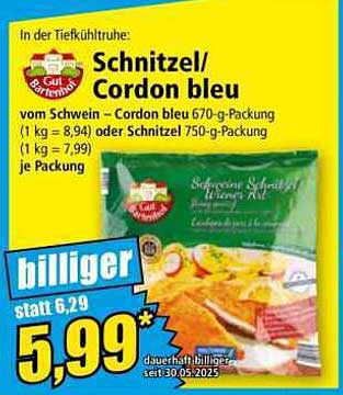 Schnitzel/Cordon bleu vom Schwein – 670-g-Packung