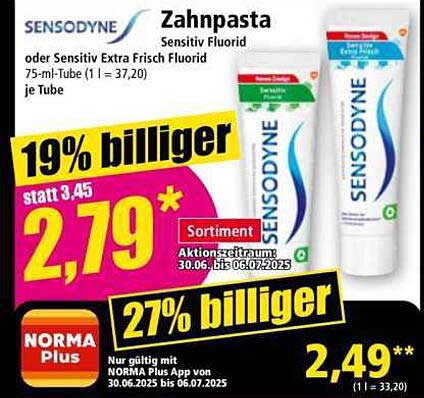 Sensodyne Zahnpasta Sensitive Fluorid 75 ml
