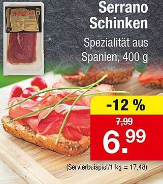 Serrano Schinken Spezialität aus Spanien, 400 g
