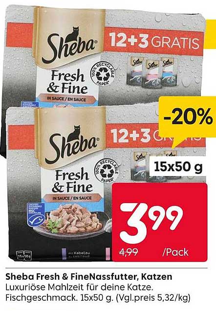 Sheba Fresh & Fine Nassfutter, Katzen - Luxuriöse Mahlzeit für deine Katze