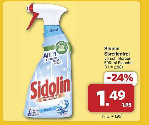 Sidolin Streifenfrei 500-ml-Flasche