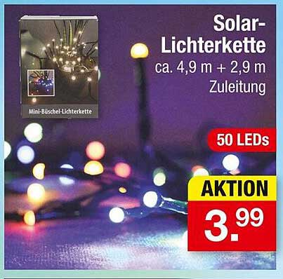 Solar-Lichterkette ca. 4,9 m + 2,9 m Zuleitung