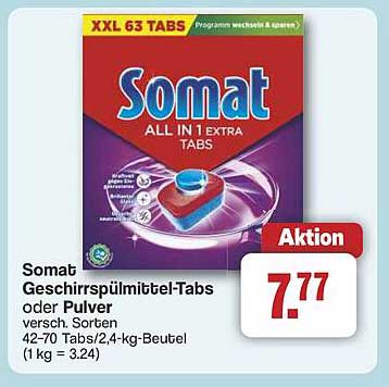 Somat Geschirrspülmittel-Tabs oder Pulver - versch. Sorten