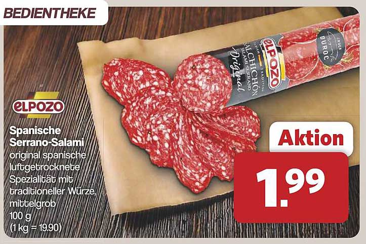 Spanische Serrano-Salami - original spanische luftgetrocknete Spezialität