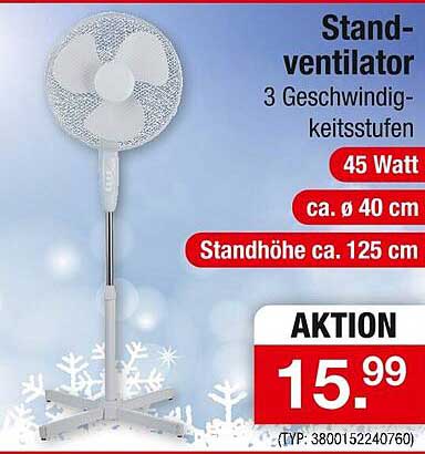Standventilator 3 Geschwindigkeitsstufen