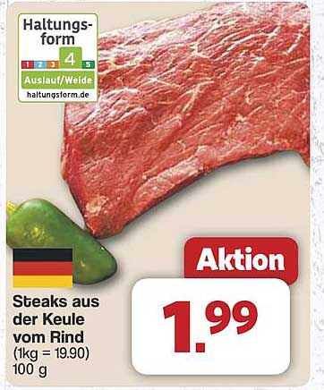 Steaks aus der Keule vom Rind