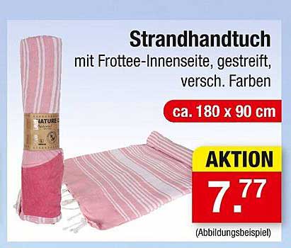 Strandhandtuch mit Frottee-Innenseite, gestreift, verschiedene Farben