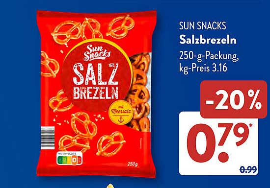 SUN SNACKS Salzbrezeln 250-g-Packung