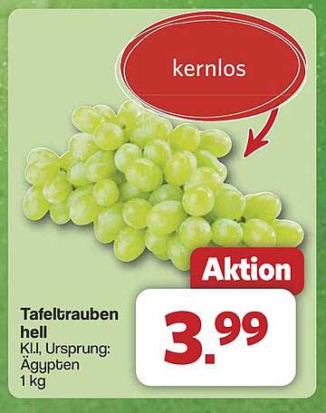 Tafeltrauben hell, K.I., Ursprung: Ägypten 1 kg - Aktion