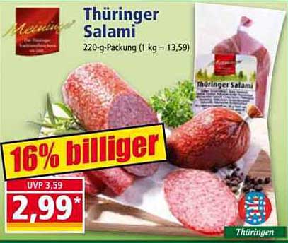 Thüringer Salami 220-g-Packung