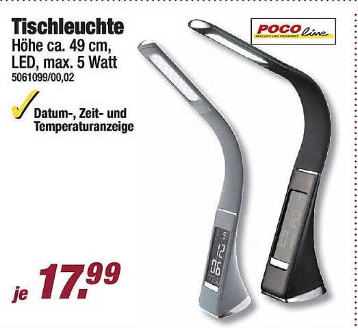 Tischleuchte – Höhe ca. 49 cm, LED, max. 5 Watt