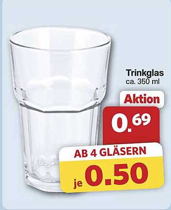 Trinkglas ca. 350 ml - Aktion zum Sonderpreis