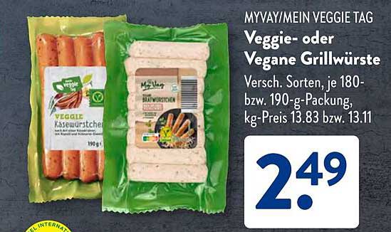 Veggie- oder Vegane Grillwürste