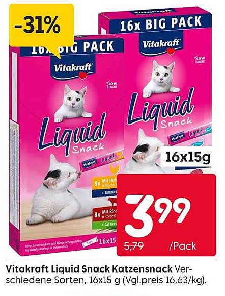 Vitakraft Liquid Snack Katzensnack - 16x15g