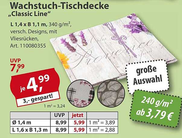 Wachstuch-Tischdecke "Classic Line"