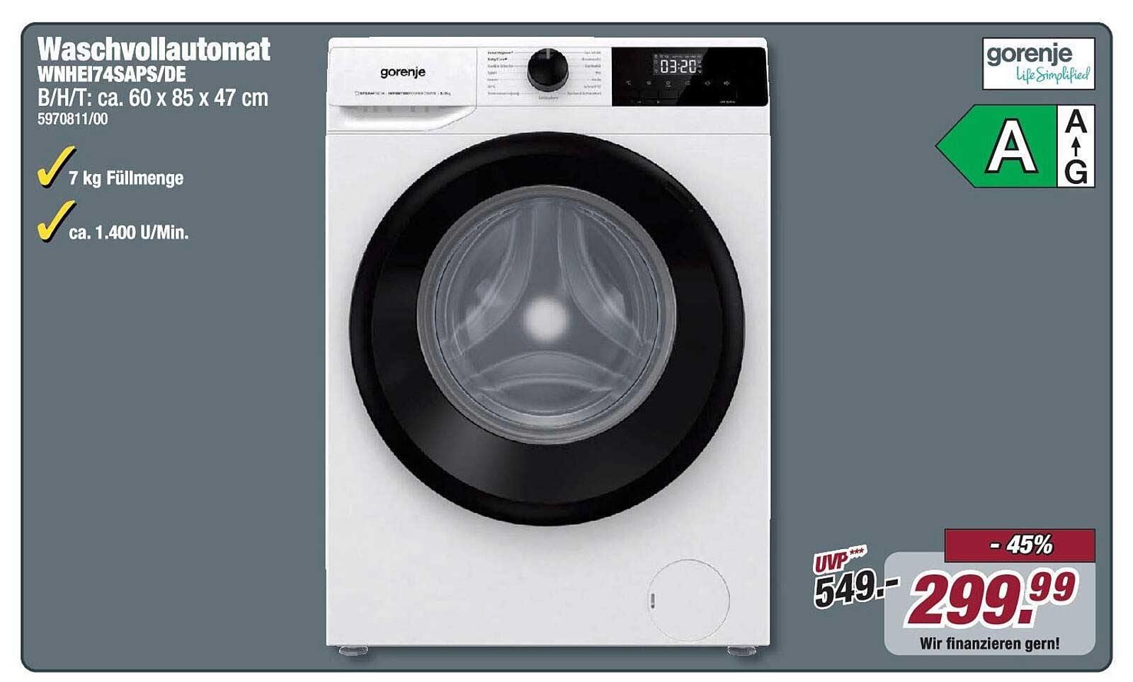 Waschvollautomat WNHEI74SAPS/DE von Gorenje